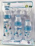 Kit 03 Mamadeiras Natural Color Orto Kuka 70/160/250ml Azul