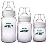 Kit 03 Pcs Mamadeira Classica Avent 125/260/330ml Transparente - Philips avent