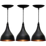 Kit 03 Pendentes Gota Preto C/ Bronze - Plugador