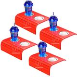 Kit 04 Esteiras Bandeja Braço De Sofá Vermelho Porta Copo Alumínio - Lymdecor