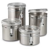 Kit 04 Porta Mantimentos Herméticos em Inox - Utifácil