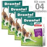 Kit 04cx vermífugo drontal plus carne cães até 10kg - Bayer