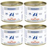 Kit 04un Alimento Úmido Recovery Royal Canin Cães Gatos 195g