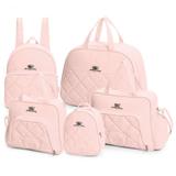 Kit 05 Bolsas Maternidade Meu Ursinho Rosa - Hug Baby