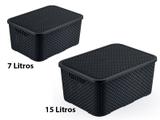 Kit 1 Caixa Rattan 7 Lts + 1 Caixa 15 Lts Preta M.Libano - M. libano