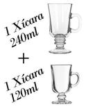 Kit 1 Xícara 120ml + 1 240ml Dolce Gusto - Caneca Capuccino - Crisal