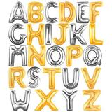 Kit 10 Balão Metalizado 1M P03 Letras Dourado/Prata - Brindes way