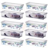 Kit 10 Caixa De Sapato Slim Transparente 1818 Organizador Sapateira Média 36x16x11,5 cm Arthi