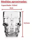 Kit 10 Canecas De Vidro Caveira 510ml Cerveja Chopp - Abl