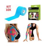 Kit 10 fita kinesio bandagem elastica adesiva funcional tape fisioterapia esportes atadura flexivel - Gimp
