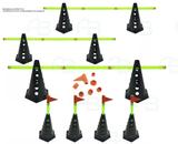 Kit 10 - Kit 8 Cones Furado C/ Barreira Funcional Black Agilidade - Ana bely