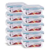 Kit 10 Pote Vidro Hermético Retangular 370ml Papinha Pequeno - Casa linda