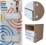 Kit 10 Travas Segurança Gaveta Multiuso Branco / Incolor - Zabcon