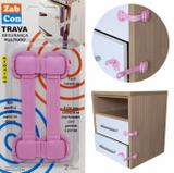 Kit 10 Travas Segurança Gaveta Multiuso Rosa - Zabcon