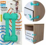 Kit 10 Travas Segurança Gaveta Multiuso Verde - Zabcon