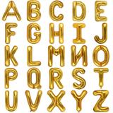 Kit 100 Balão metalizado 70cm P02 Letras Dourado/Prata - Brindes way