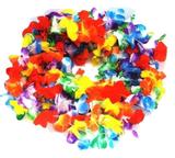 Kit 100 Colar Havaiano Tecido Colorido Luxo Flores Fantasia Festas Formaturas - Festas decor