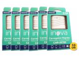 Kit 10x Carregador Rápido 2x Usb C/ Cabo V8 3.1a Inova