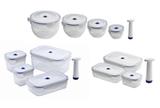 Kit 11 Potes Plásticos Herméticos a Vácuo e Bomba Aspi Fresh