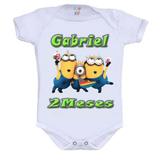 Kit 12 Bodys Mesversário Minions - Doremi Bebê - Do re mi bebê