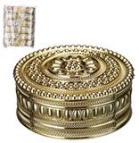 Kit 12 Lembrancinhas Porta Joias Redondo Dourado Art House XC911