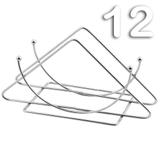 Kit 12 Porta Guardanapo Suporte Cromado Bar Restaurante Lanchonete Mesa Balcão Moderno Triangular - Importado