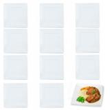 Kit 12 Pratos 26,5 Cm Quadrado Raso em Melamina / Plastico Branco Utilgoods