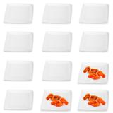 Kit 12 Pratos de Melamina/Plastico Quadrado 20 Cm Branco Utilgoods