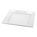 Kit 12 Pratos Melamine Branco Quadrado 20 Cm - Yazi - Yangzi