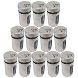 Kit 12 Saleiros Porta Temperos de Inox e Vidro - Facibom