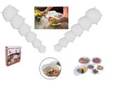 Kit 12 tampas silicone fechamento hermético pote panela forma refratário copo reutilizável - Rio master