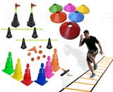 Kit 14 - Escada + 10 Pratos + 10 Cones Furado C/ Barreira Funcional - Ana bely