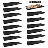 Kit 15 Pratos 28,5 Cm para Sushi Melamina/Plastico Preto Utilgoods