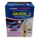 Kit 2 Absorvente Always Noite Tranquilas C/8 Suave + Ampola