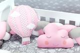 kit 2 almofadas Decorativas Balão + Nuvem Rosa - I9 baby