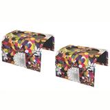 Kit 2 Bandejas Floral para Sofá Porta Copo Com Porta Controle - Lubrano decor