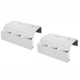 Kit 2 Bandejas Laqueada Para Sofá Porta Copos Com Porta Controle Branco - Lubrano decor