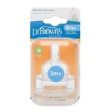 Kit 2 bicos de mamadeira boca larga options dr browns fase 2