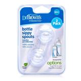 Kit 2 bicos de transição para mamadeira classica boca estreita 9m+ dr browns