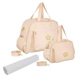 Kit 2 Bolsa Maternidade Com Trocador Creme Selten