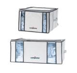 Kit 2 Caixas Herméticas Organizadoras de Roupas a Vácuo Compactor Life 125 e 210L 40x42x25 e 65x50x27cm