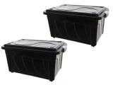 Kit 2 Caixas Organizadoras 60 Litros Preta Agraplast