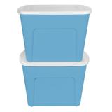 Kit 2 Caixas Organizadoras Decorativa 80 L Azul - Gardenlife