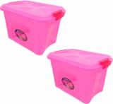 Kit 2 Caixas Organizadoras Multiuso 20 Litros Rosa Uninjet