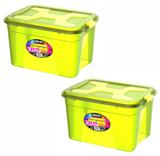 Kit 2 Caixas Organizadoras Multiuso 20 Litros Verde Uninjet