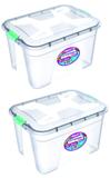 Kit 2 Caixas Organizadoras Transparente 20 Litros - Uninjet