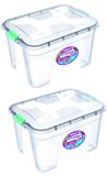 Kit 2 Caixas Organizadoras Transparente 20 Litros - Uninjet