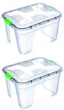 Kit 2 Caixas Organizadoras Transparente 56 Litros - Uninjet