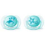 Kit 2 Chupetas Avent Ultra Soft Tam. 1 0-6 Meses Caranguejo e Estrela - SCF226/20