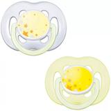 Kit 2 Chupetas Freeflow Noturna Amarela - Philips Avent